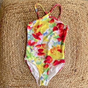 Girls Floral Swimsuit